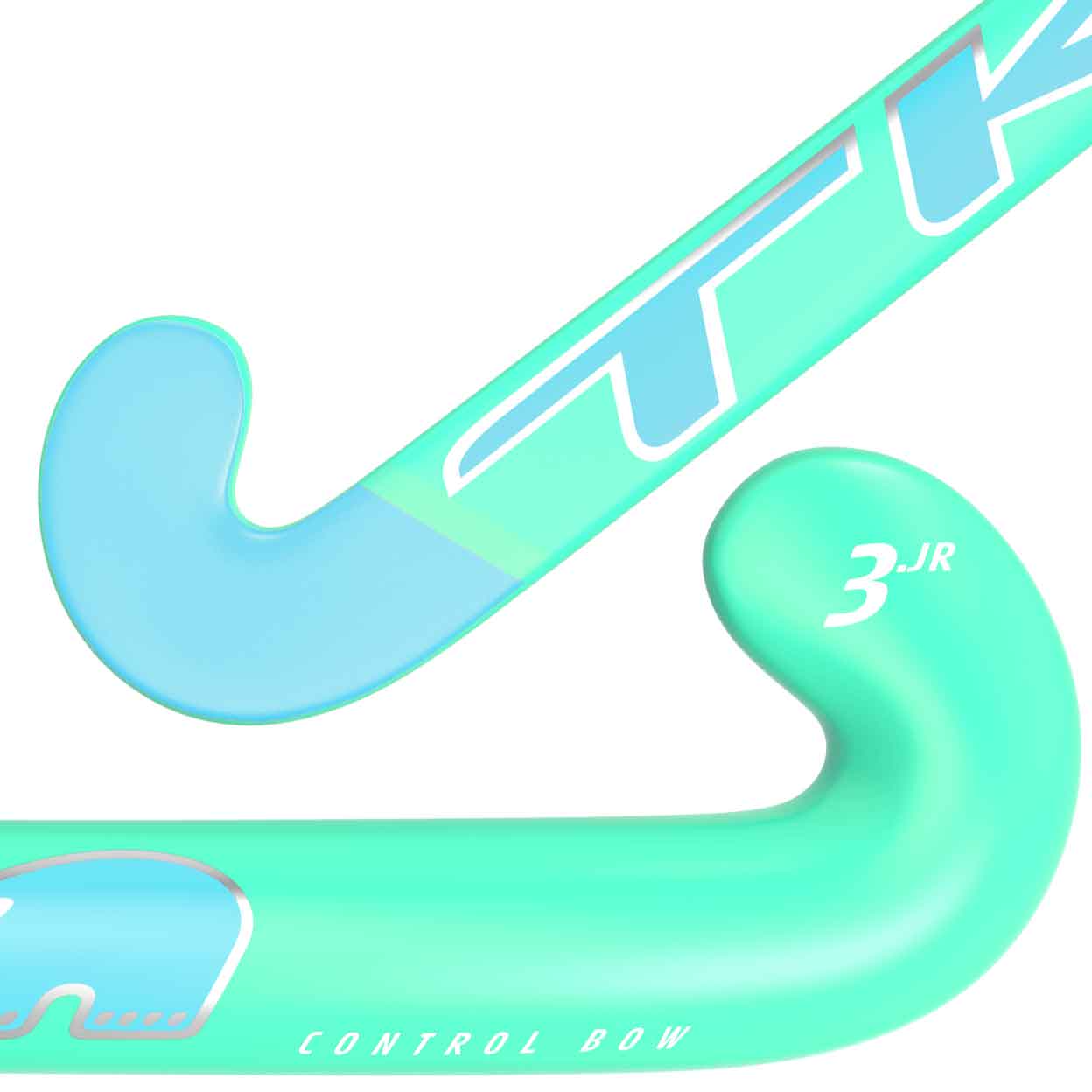 Close up of the TK 3 Jr Control Bow Composite Field Hockey Stick toes