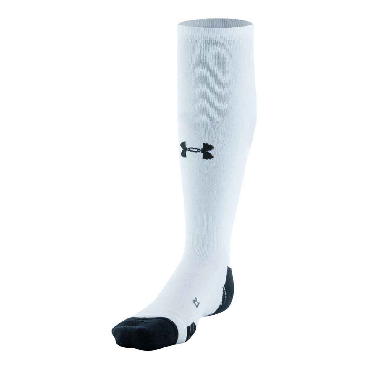 white Under Armour Team Over The Calf Socks